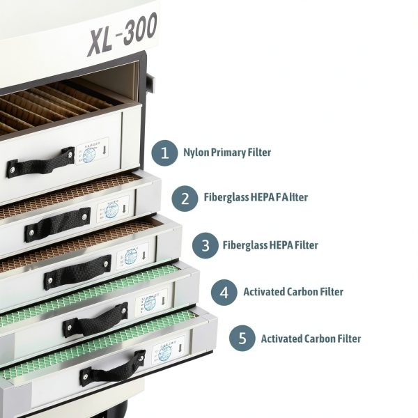 OMTech HEPA Filter Replacement XL300 Fume Extractor Air-1