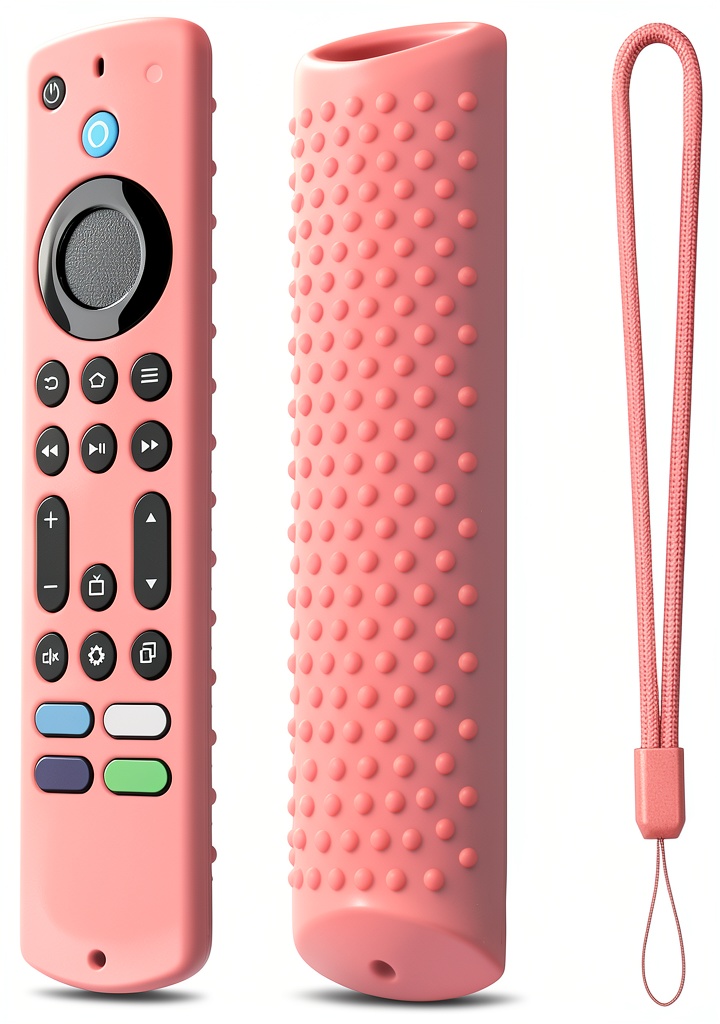 Hi Color silicone case protecting a Fire TV remote on a coffee table